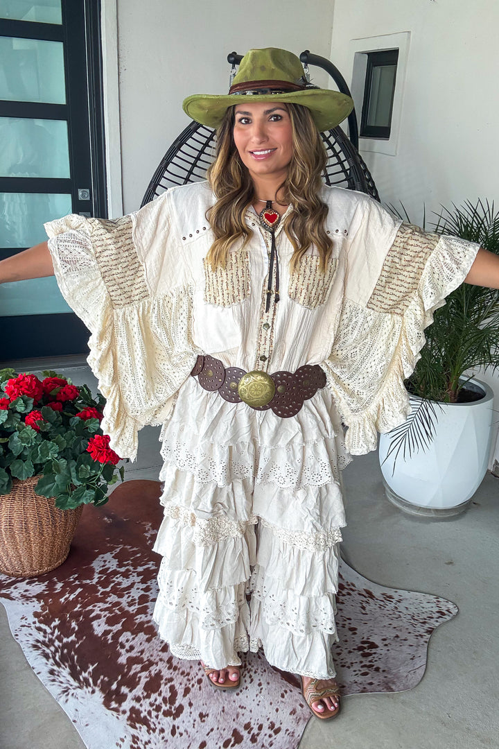 Lace And Leisure Top - 100% Cotton - Natural