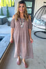 All The Above Cold Shoulder Dress - Brown - SALE