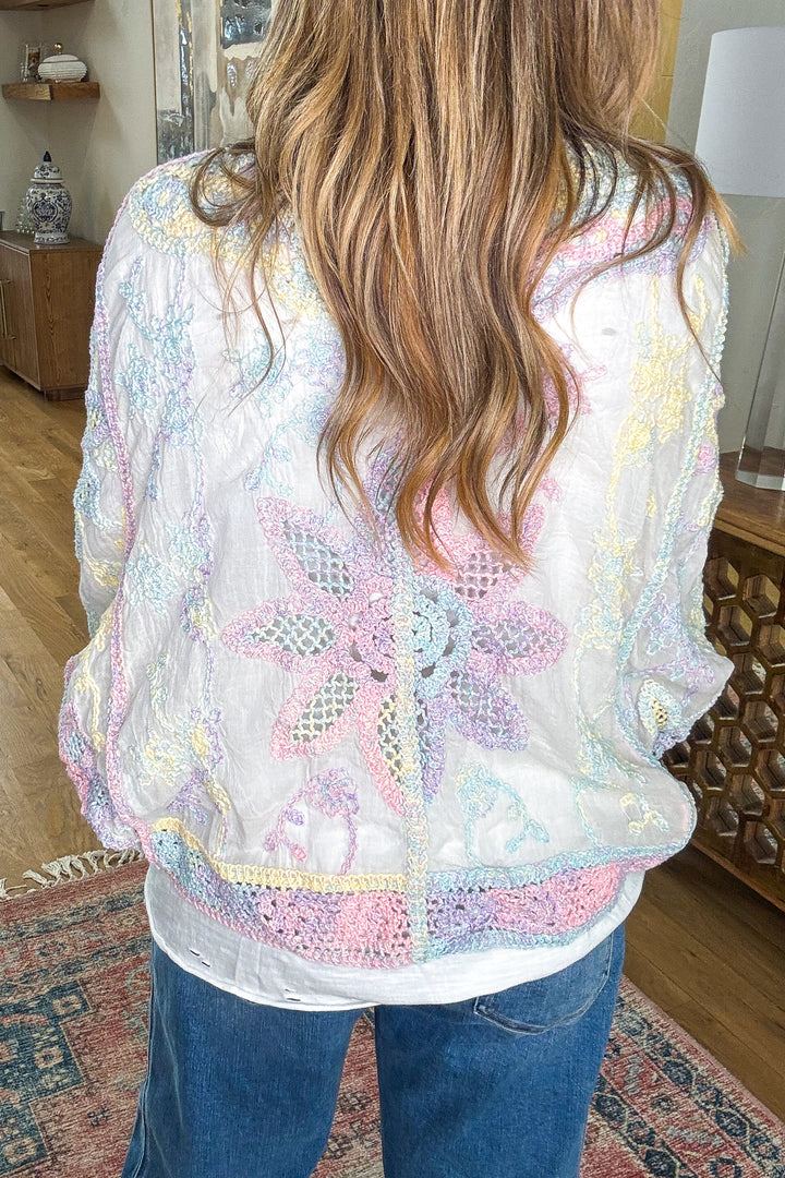 Gentle Confidence Crochet Cardigan - Rainbow