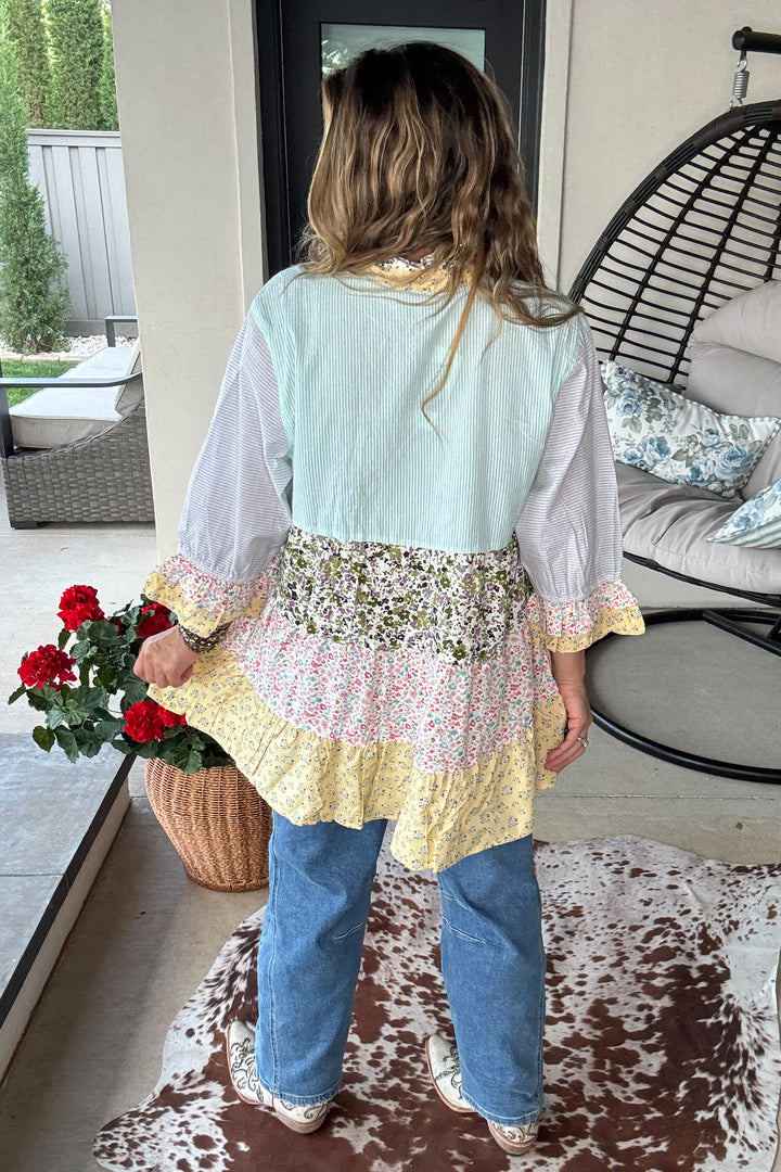 Artisanal Fun Patchwork Top - Ivory Mix