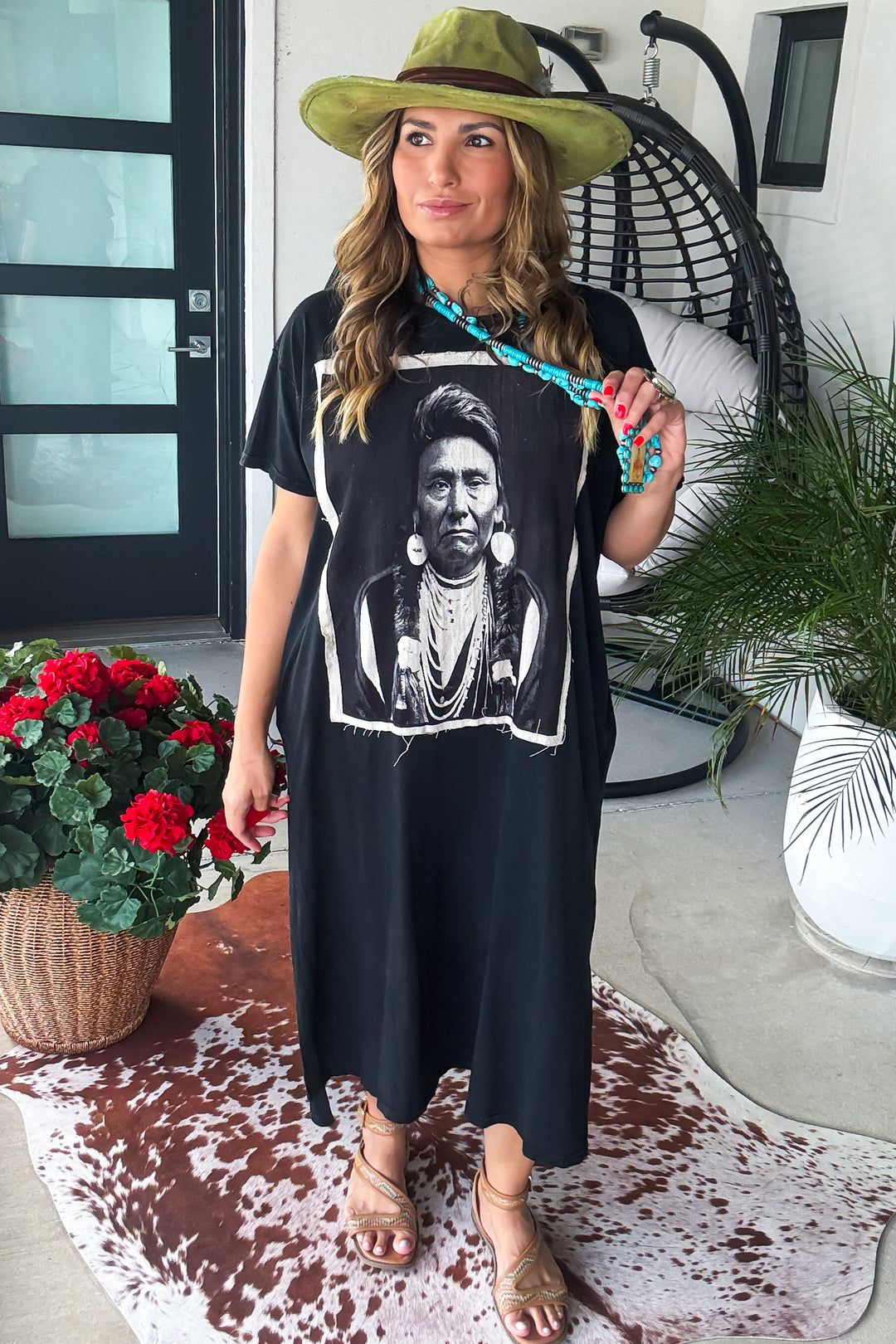 Chief Maxi Cotton Oversized Jersey Dress - 100% Cotton -Black