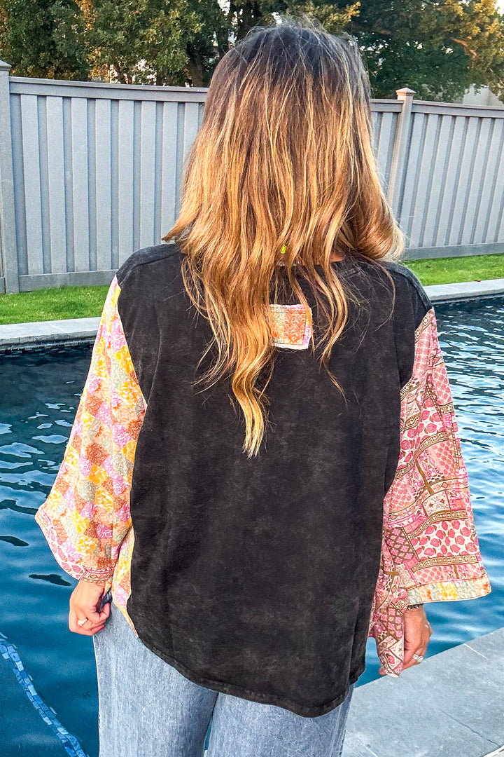 Urban Canvas Poncho Top - 100% Cotton - Black