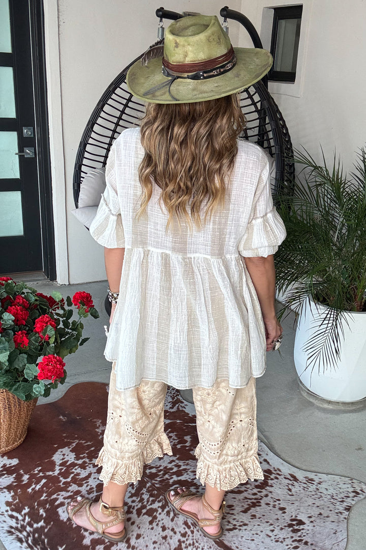 Sandstone Sweetheart Top - 100% Cotton - Natural