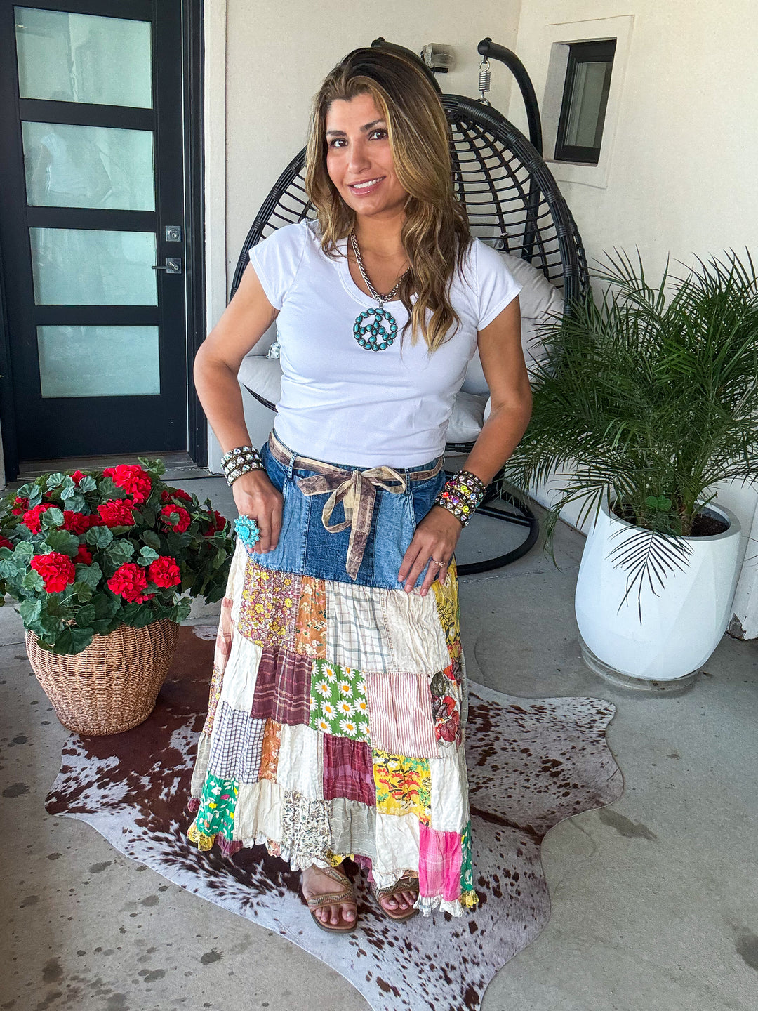 Savannah Skies Maxi Skirt - 100% Cotton - Denim