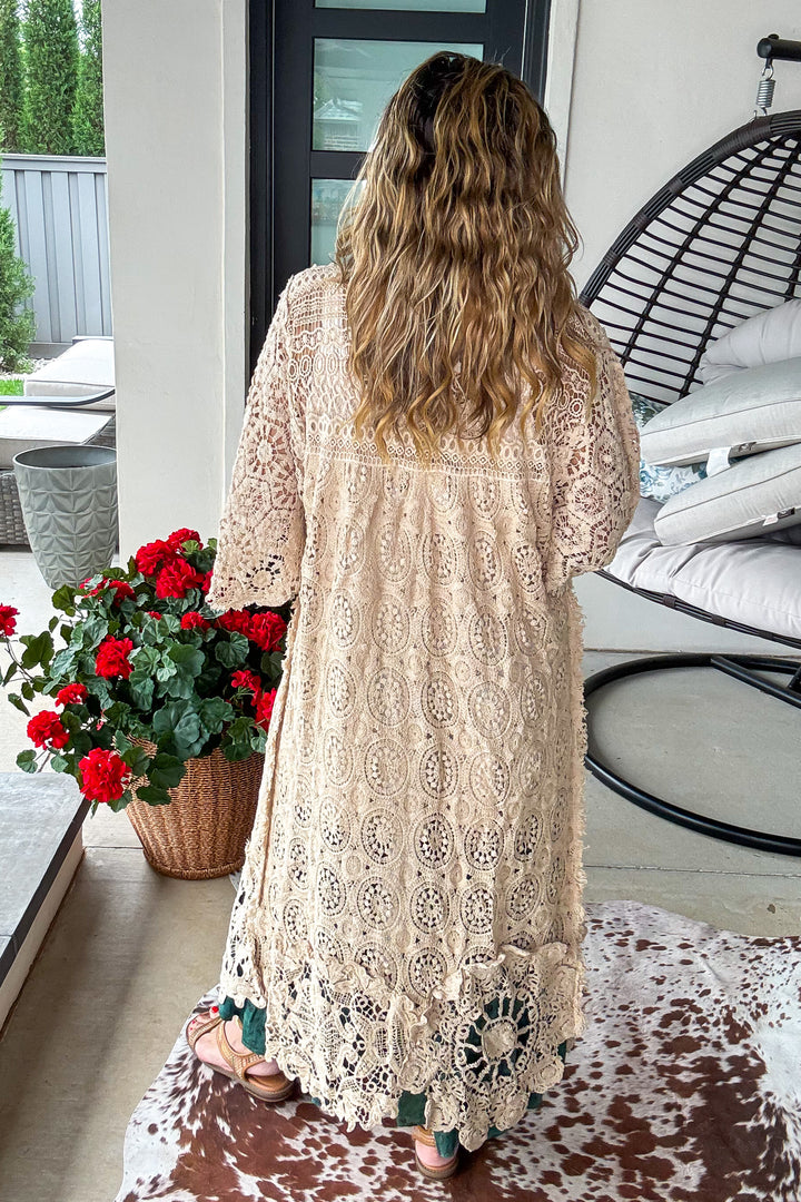 Whispering Lace Crochet Duster - 100% COTTON - MADE IN USA