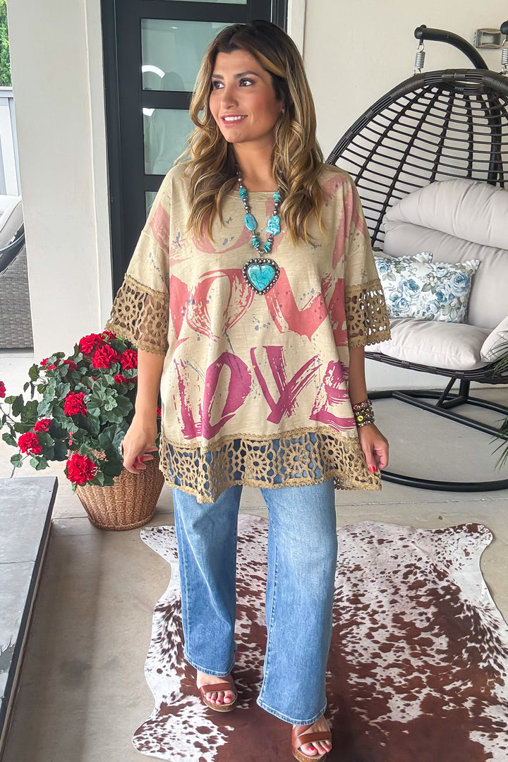 Free Spirit Love Cotton Oversized Tunic/Top – 100% Cotton - Made in USA