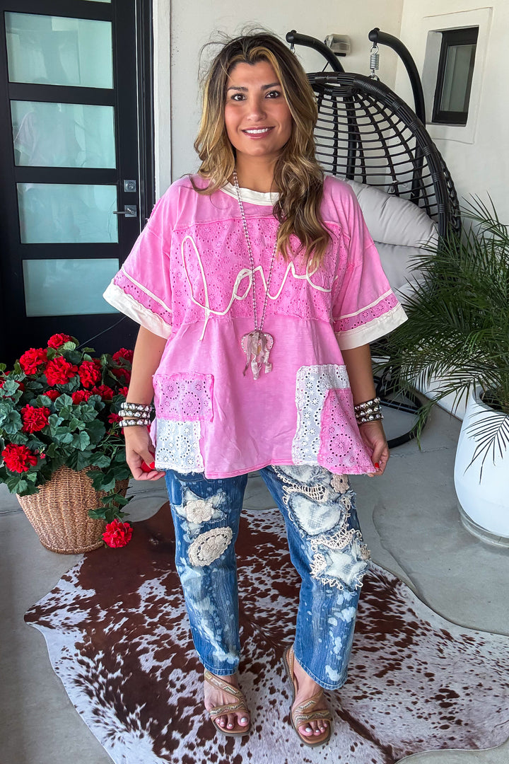 Pretty In Love Top - 100% Cotton - Pink