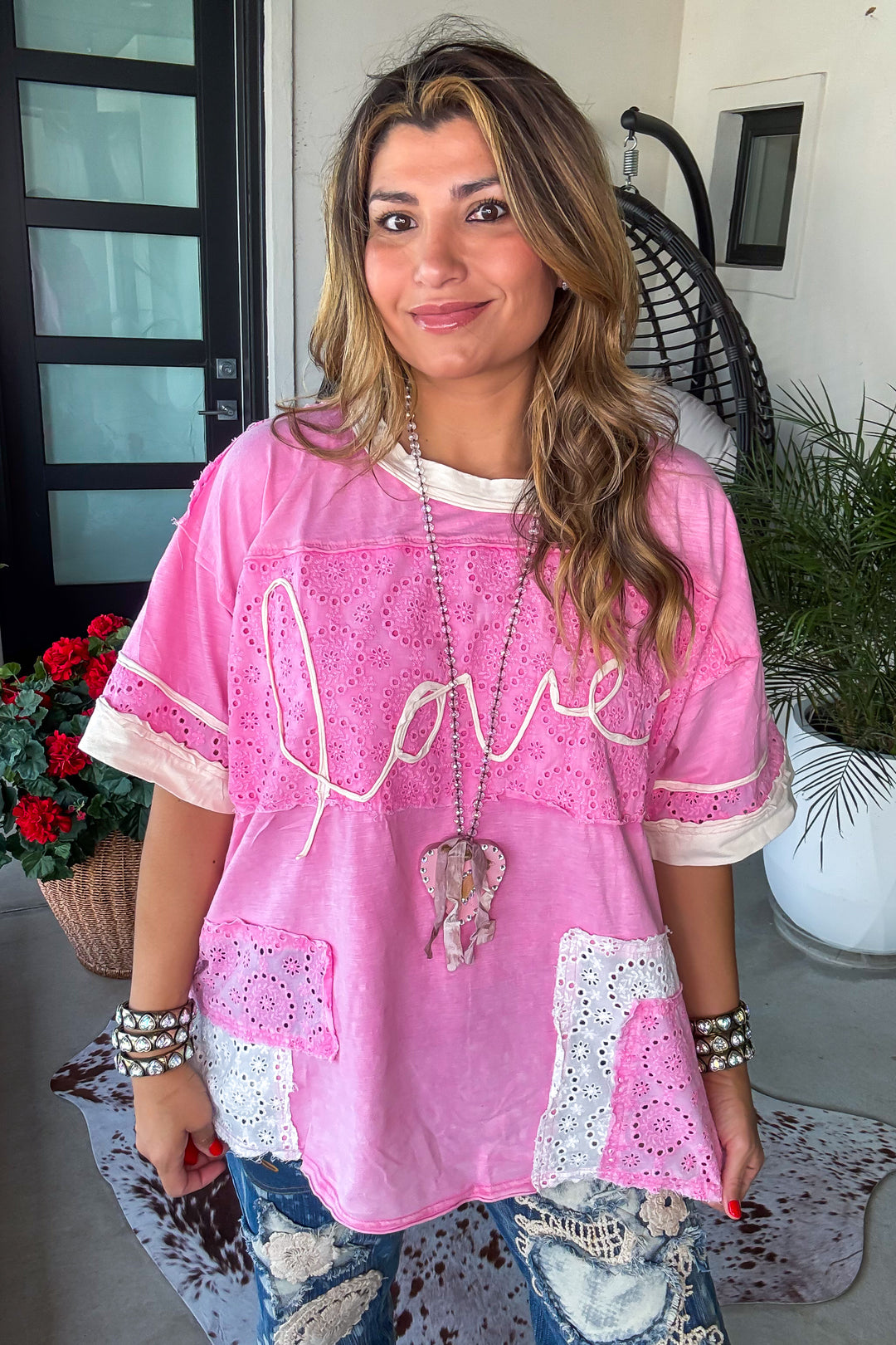 Pretty In Love Top - 100% Cotton - Pink