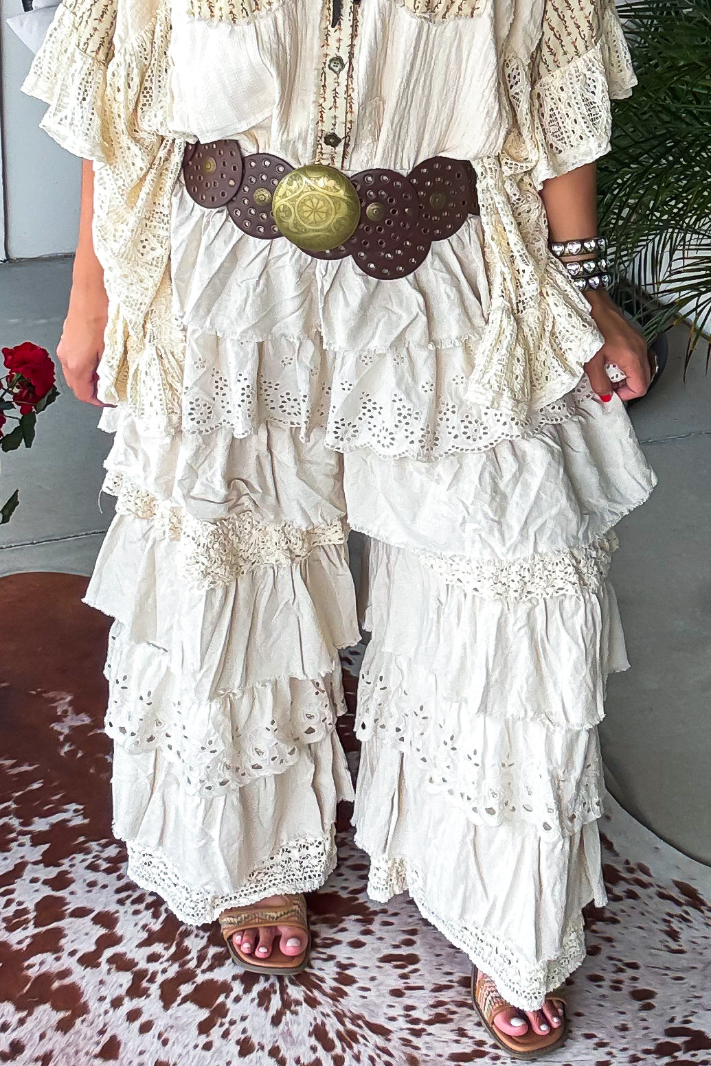 Ruffled Romance Pants - Taupe