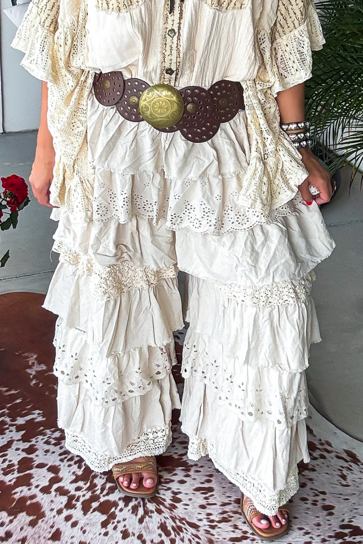 Ruffled Romance Pants - Taupe