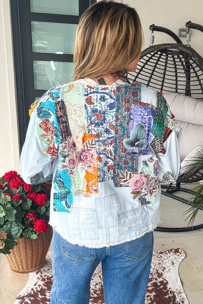 Sun Chaser Patch Jacket - 100% Cotton - Blue