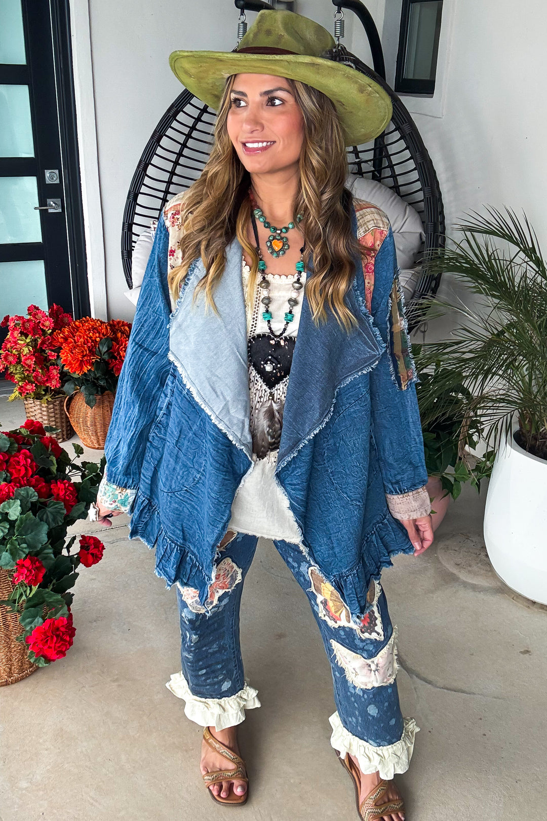 Quilted With Love Denim Cardigan - 100% COTTON