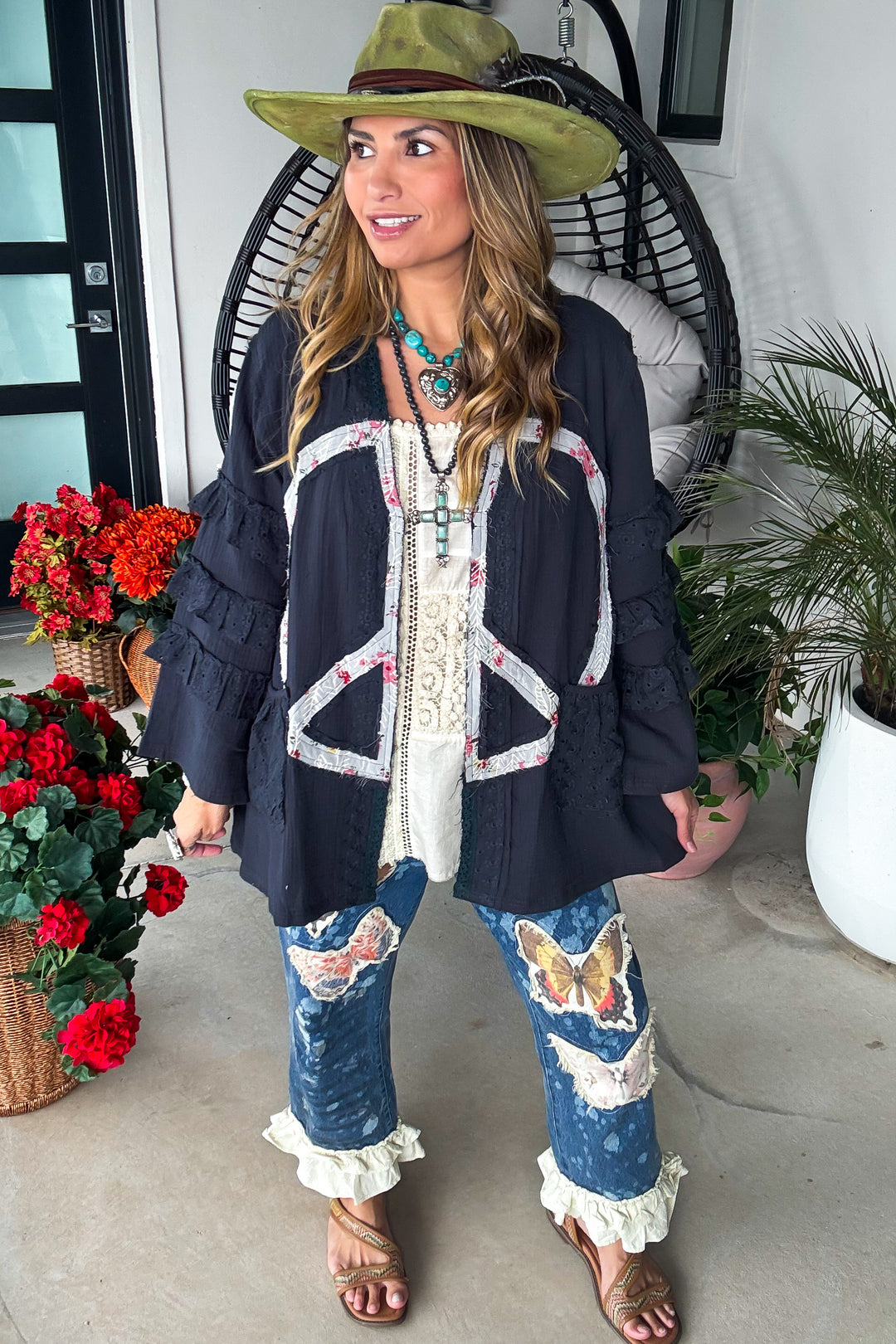 Peaceful Days Cardigan - 100% Cotton - Navy