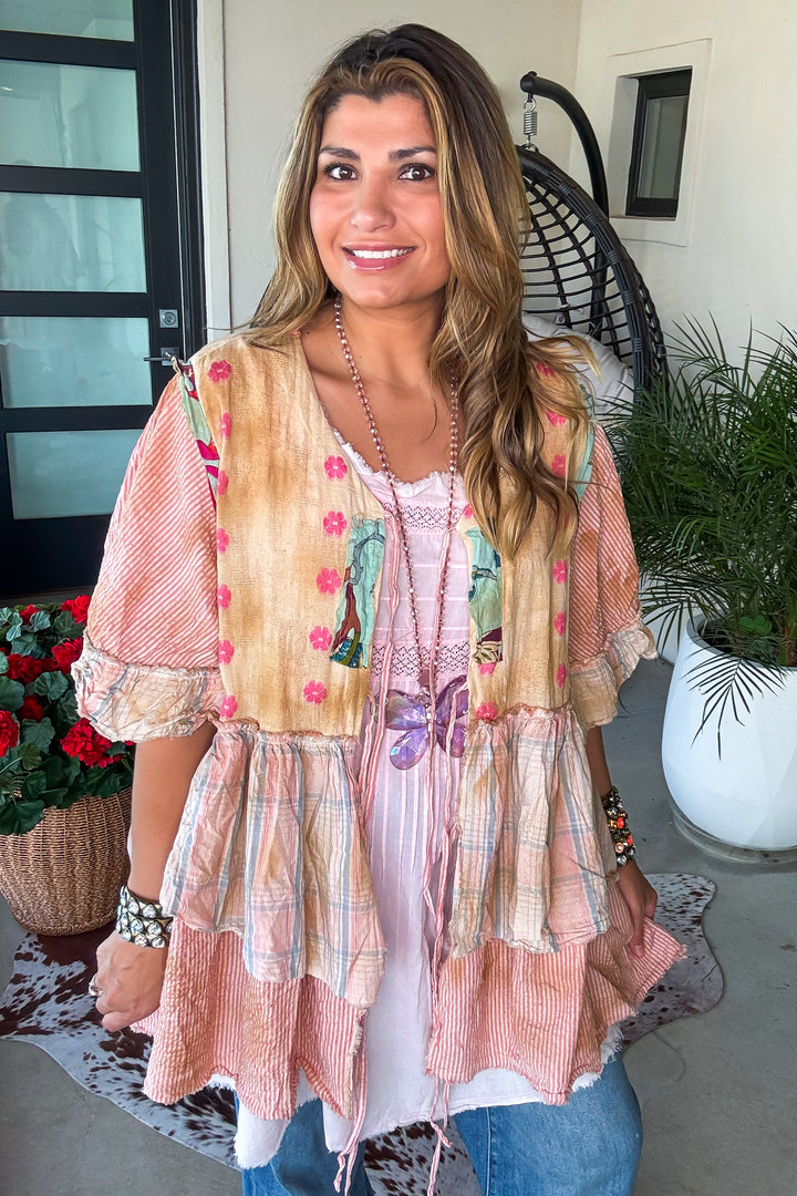 Tied With Grace Tunic/Tank - 100% Cotton - Pink