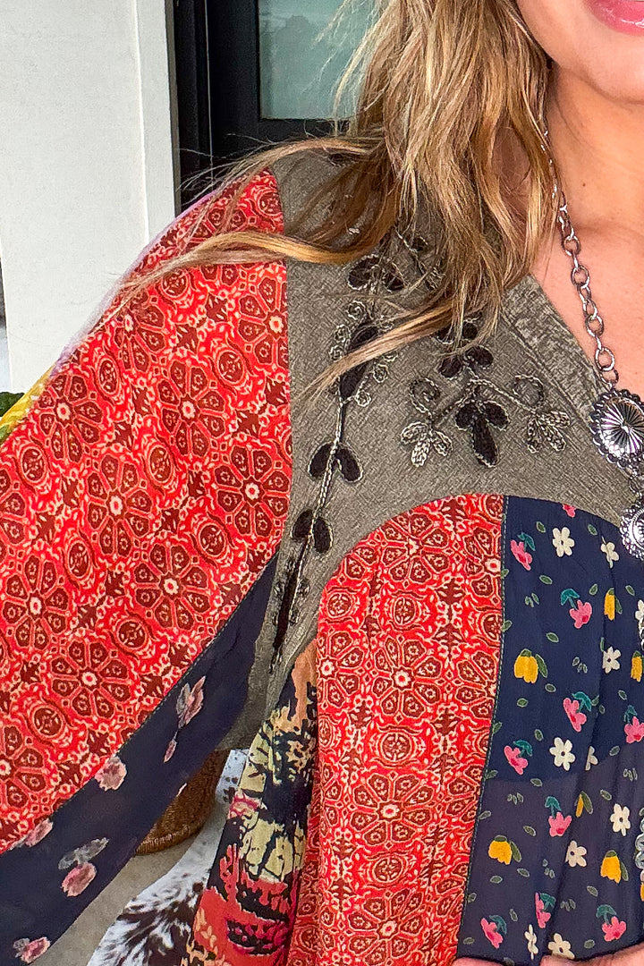 Along The Way Blouse - Gravel - SALE