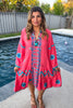Wondering Around Town Midi Dress - Pink - 100% Cotton