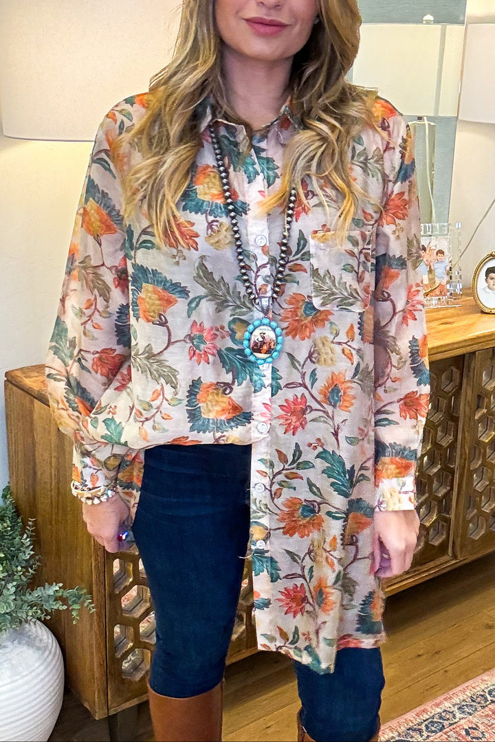 Guided Grace Sheer Oversized Tunic - Taupe