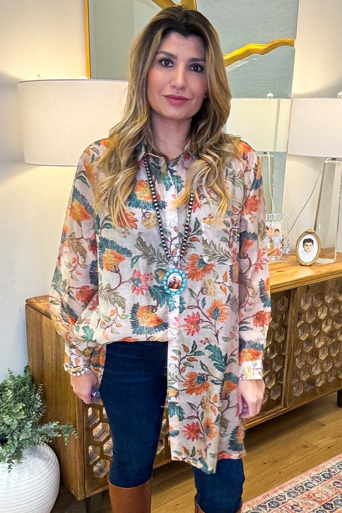 Guided Grace Sheer Oversized Tunic - Taupe