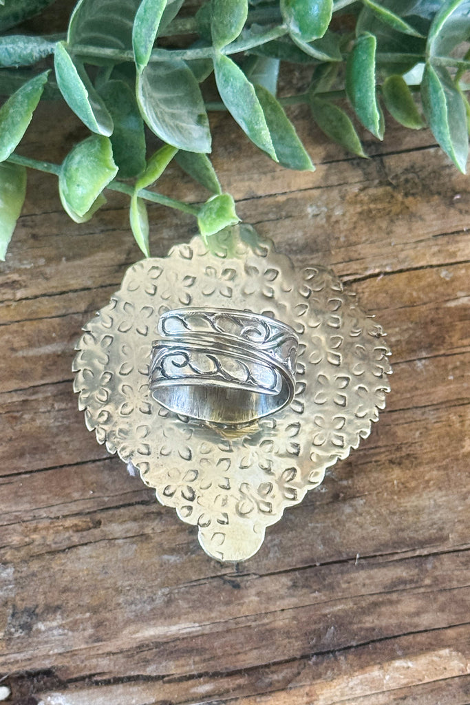 PRE ORDER: Sacred Heart Bone Statement Ring - silver plated