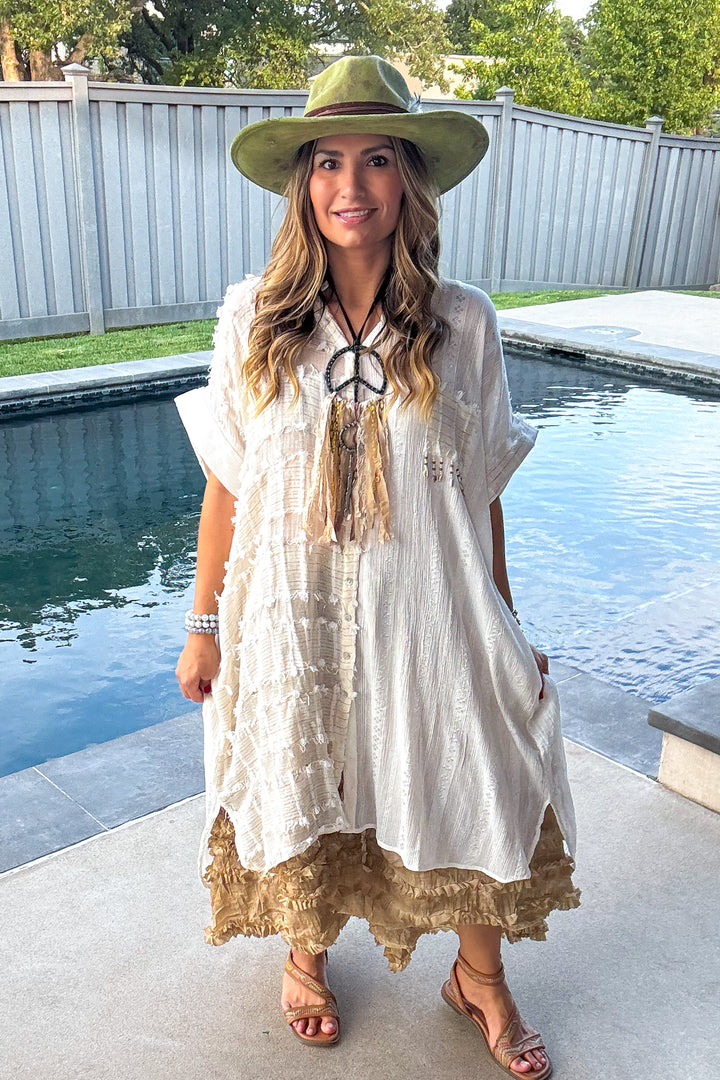 Prairie Moon Sheer Maxi Tunic/Duster - 100% Cotton - Natural