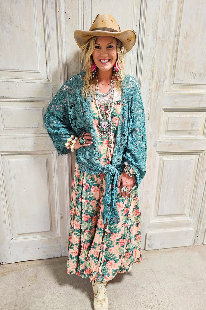Roses and Dreams Maxi Dress - 100% Cotton - MADE IN USA