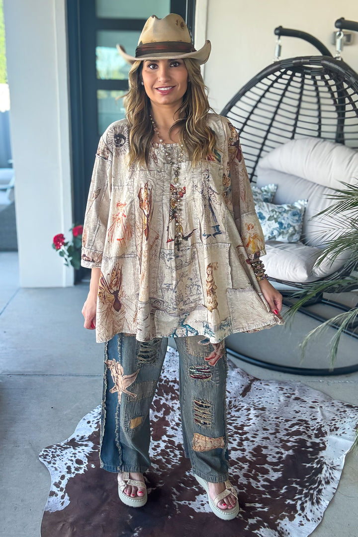 Angel Patchwork Jeans - 100% Cotton