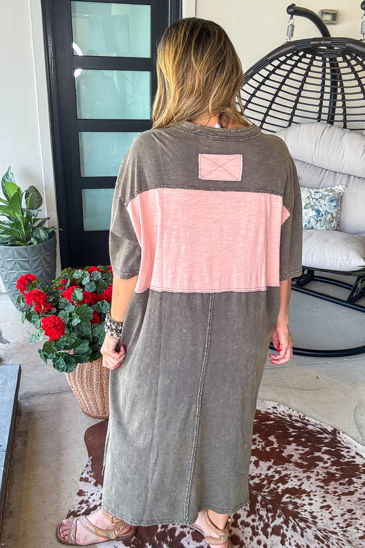Starlit Meadow Maxi Dress - 100% Cotton - Ash