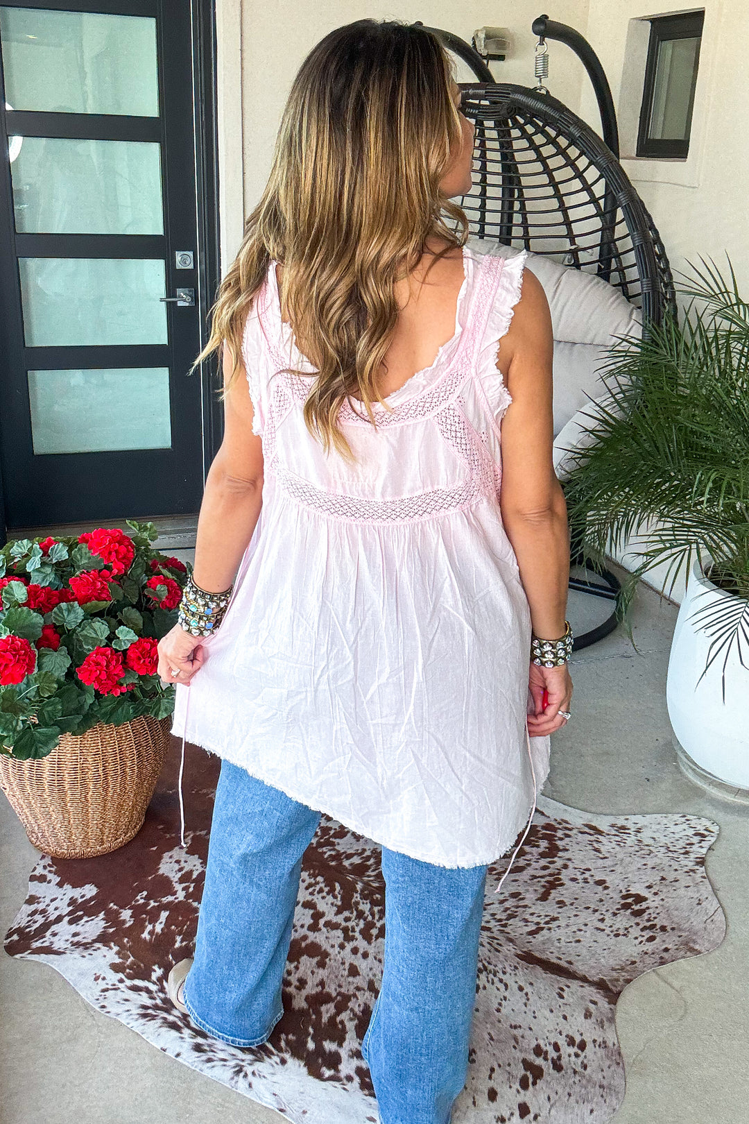 Tied With Grace Tunic/Tank - 100% Cotton - Pink