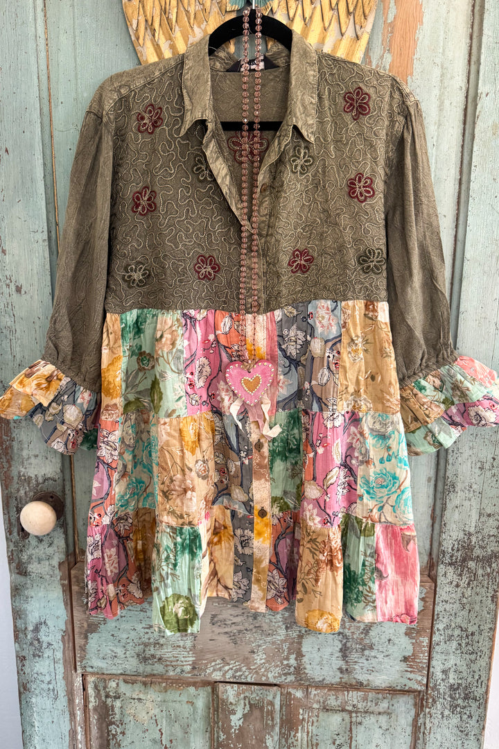 Getaway Garden Blouse - Gravel