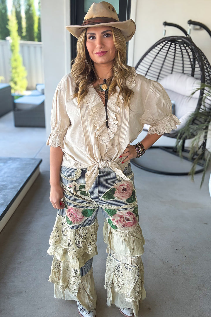 PRE ORDER: Painted Rose Patchwork Boho Pants