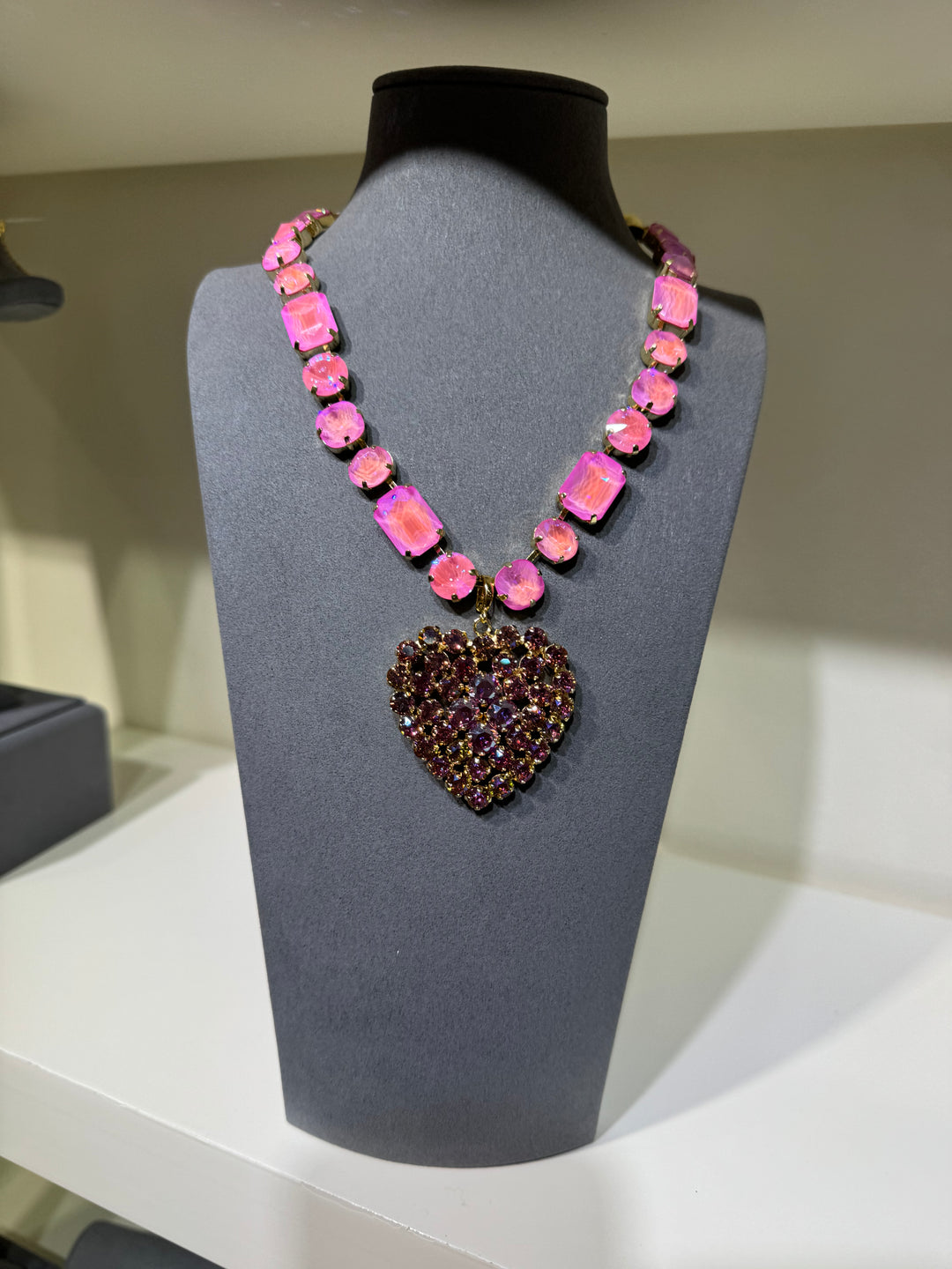 WAFA Heart Necklace - Solid Pink Heart