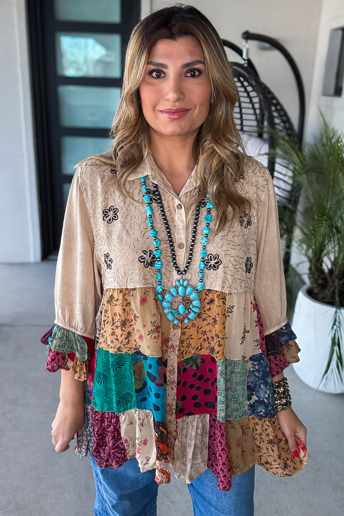 PRE ORDER: The Wildflower Nomad Top - Latte