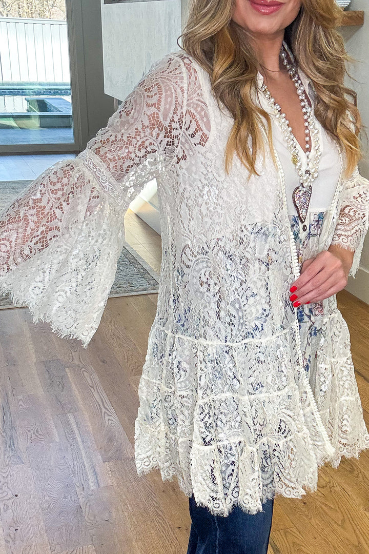 AHB EXCLUSIVE: Lace In Your Arms Cardigan - Beige