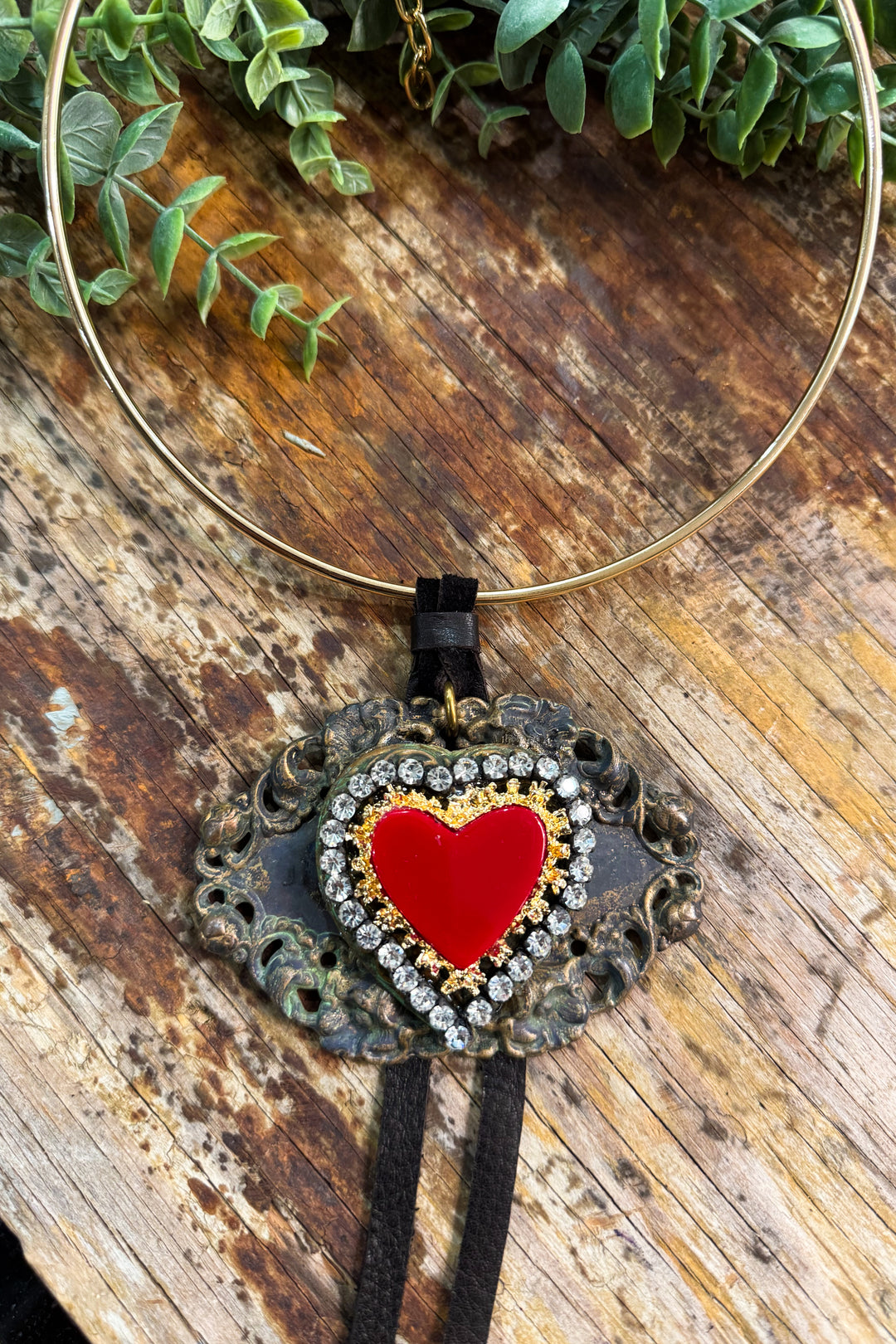 Sacred Heart Statement Necklace – One of a Kind Handmade Piece VII