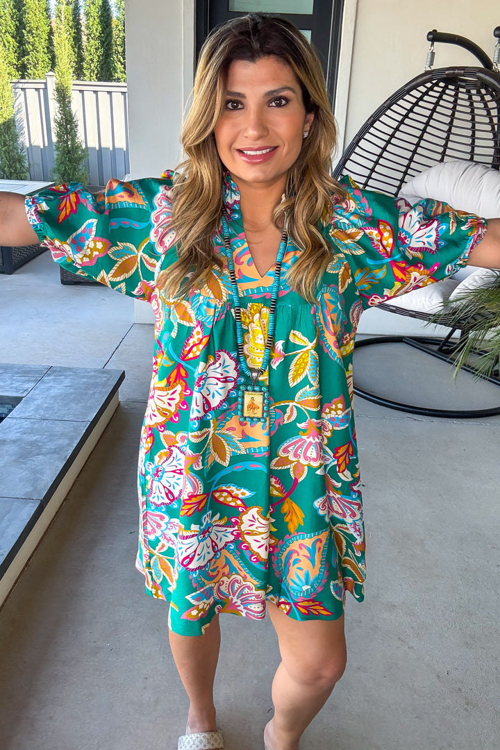 Kaleidoscope Kisses Dress -  Emerald