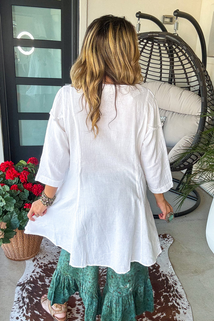 Simple Serenity Tunic - 100% Cotton - White