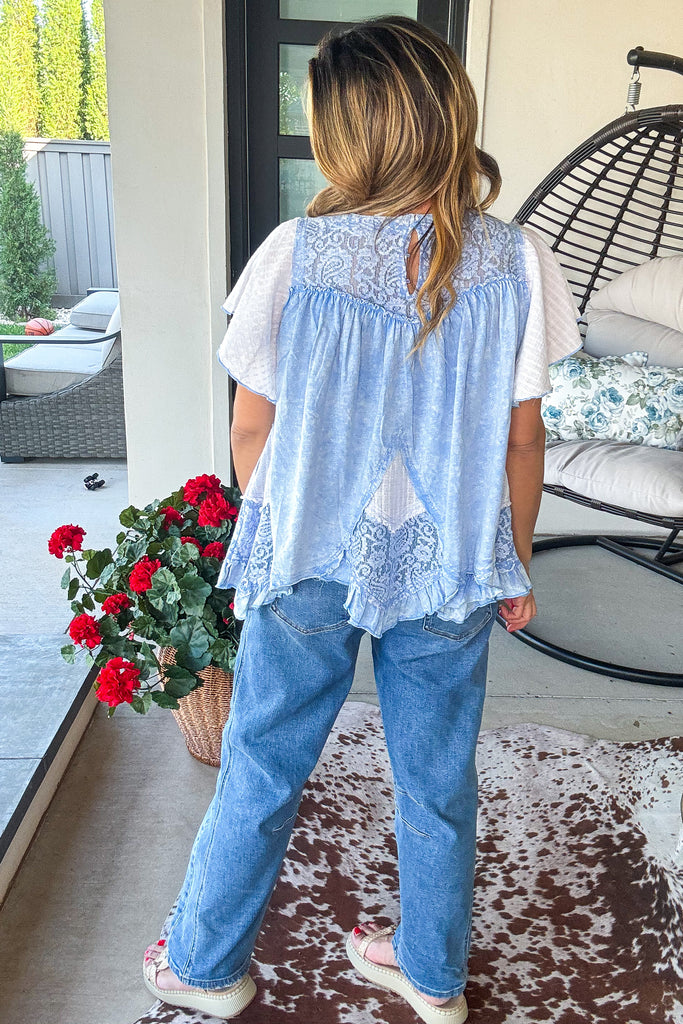 Blue Coast Breeze Top - 100% Cotton - Blue