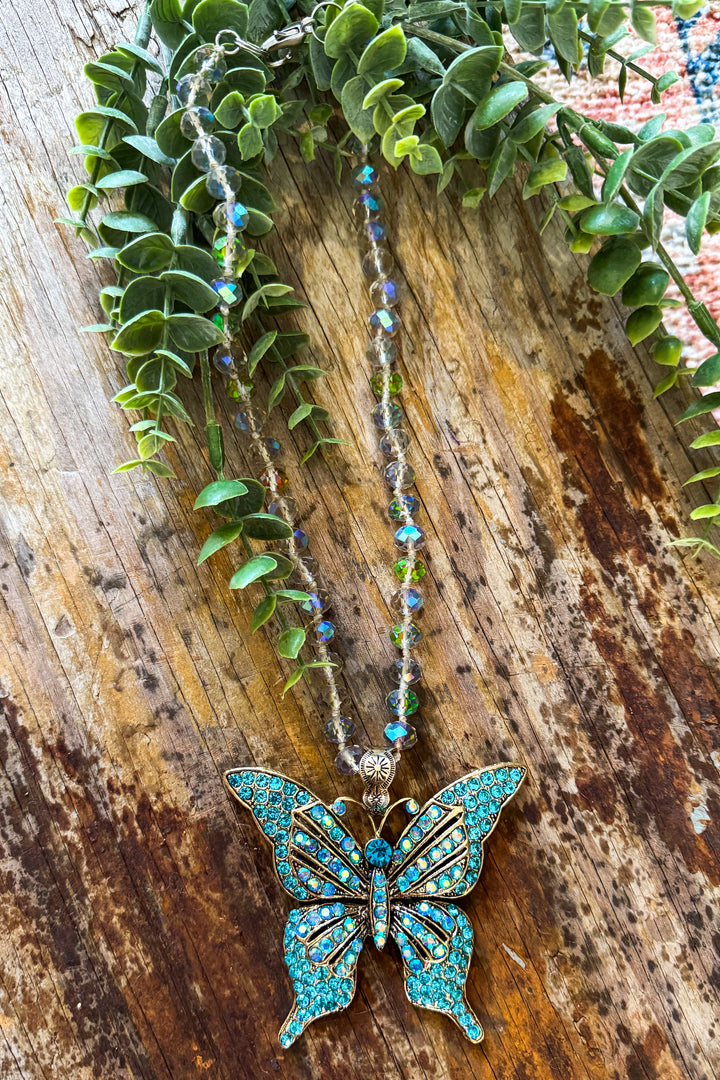 Butterfly Necklace - Blue