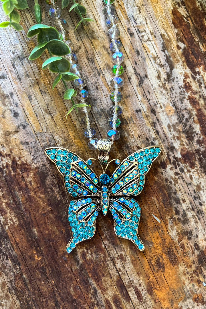 Butterfly Necklace - Blue