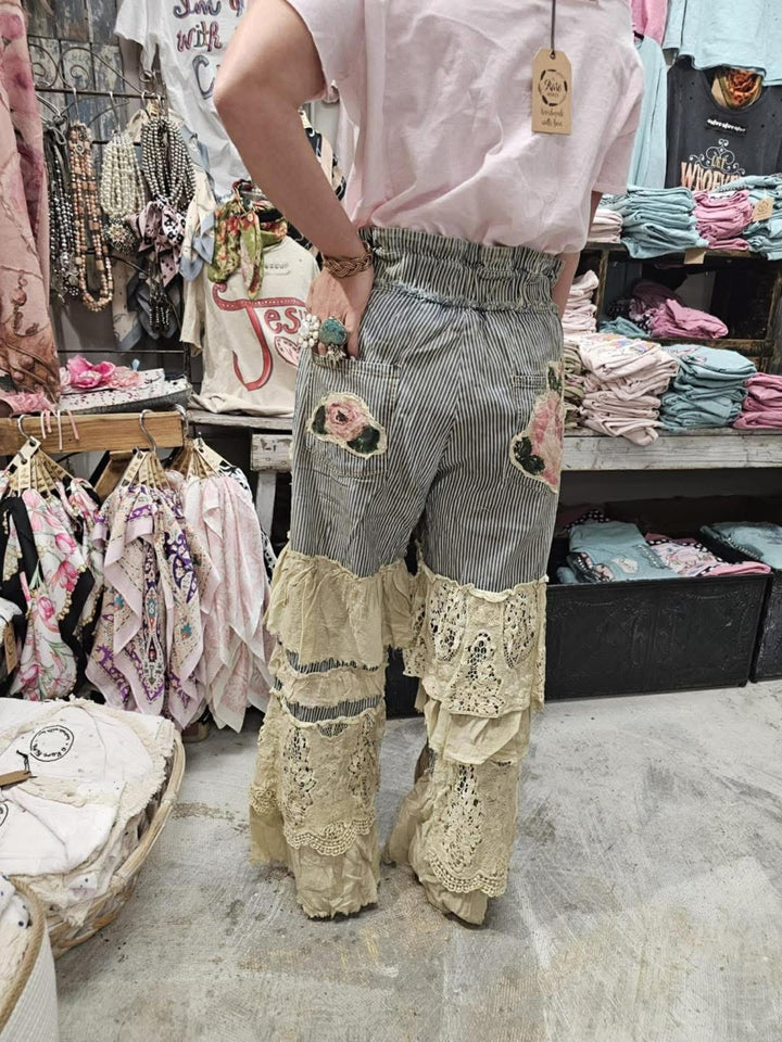 PRE ORDER: Painted Rose Patchwork Boho Pants