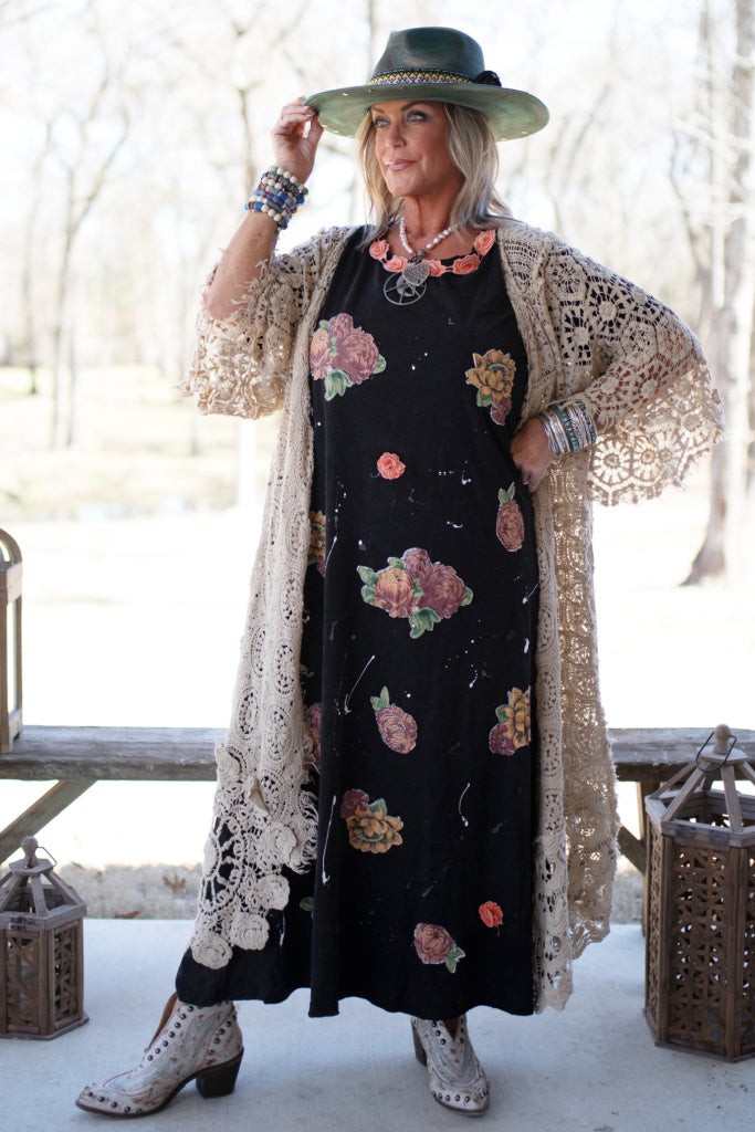Whispering Lace Crochet Duster - 100% COTTON - MADE IN USA