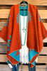 Painted Flower Poncho - Orange