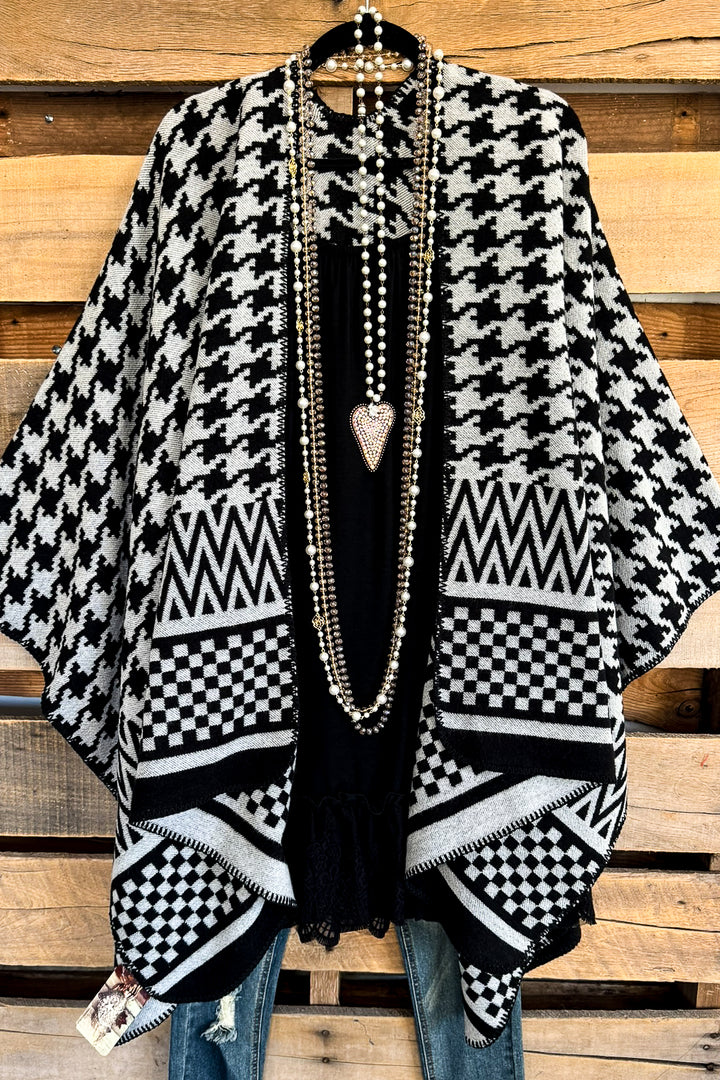 Places To Be Poncho - Black - SALE