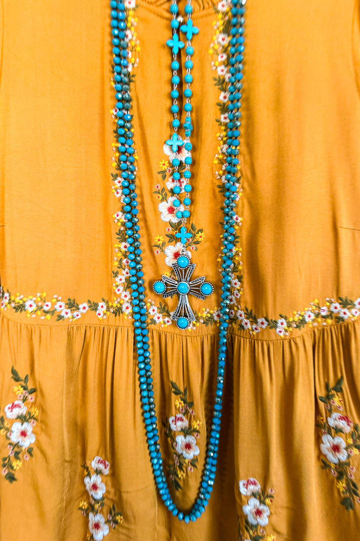 Time Is Mine Embroidered  - Marigold