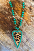 Heart Like A Leopard Necklace - Turquoise