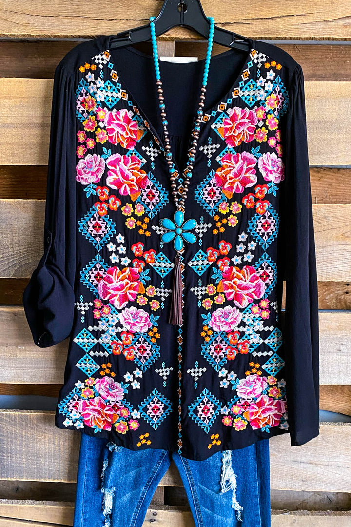AHB EXCLUSIVE: Here We Go Again Blouse - Black - SALE