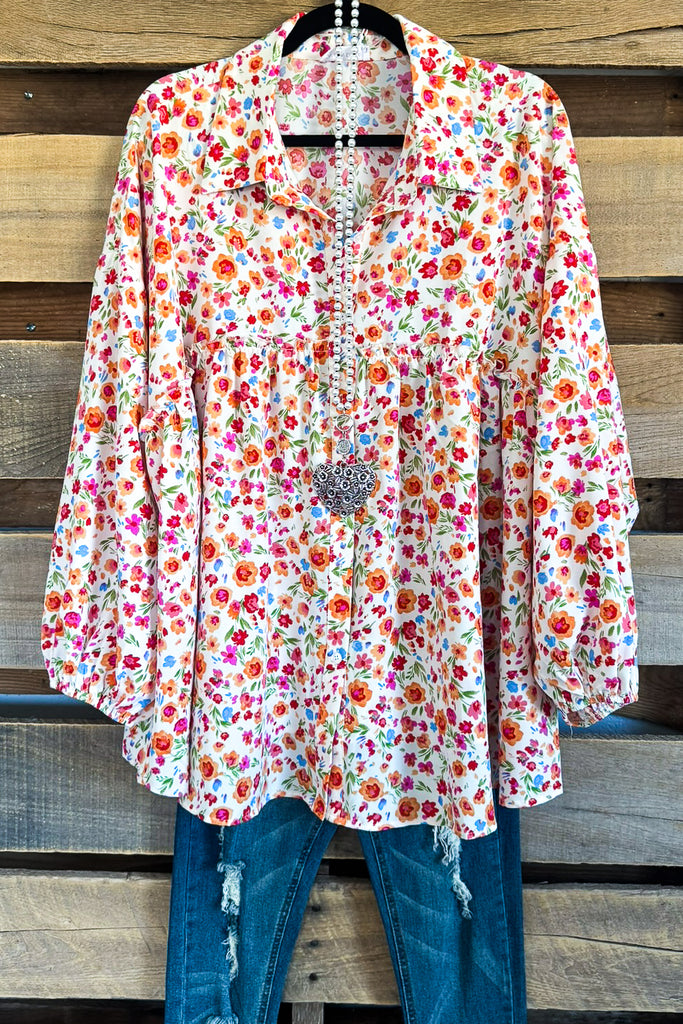 With You In Mind Oversized Blouse - Apricot
