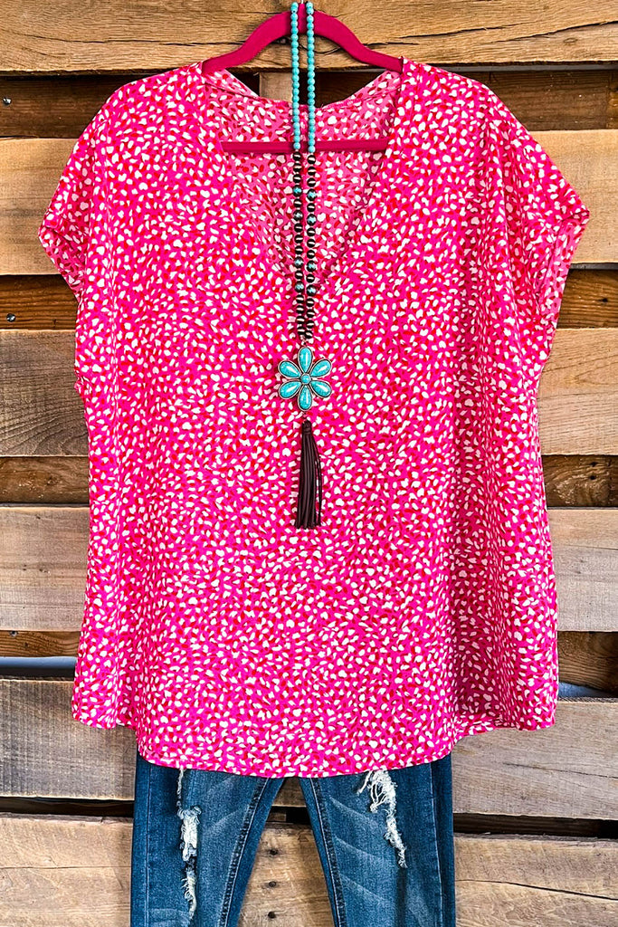 Luxury Vibes Oversized Top  - Hot Pink - SALE