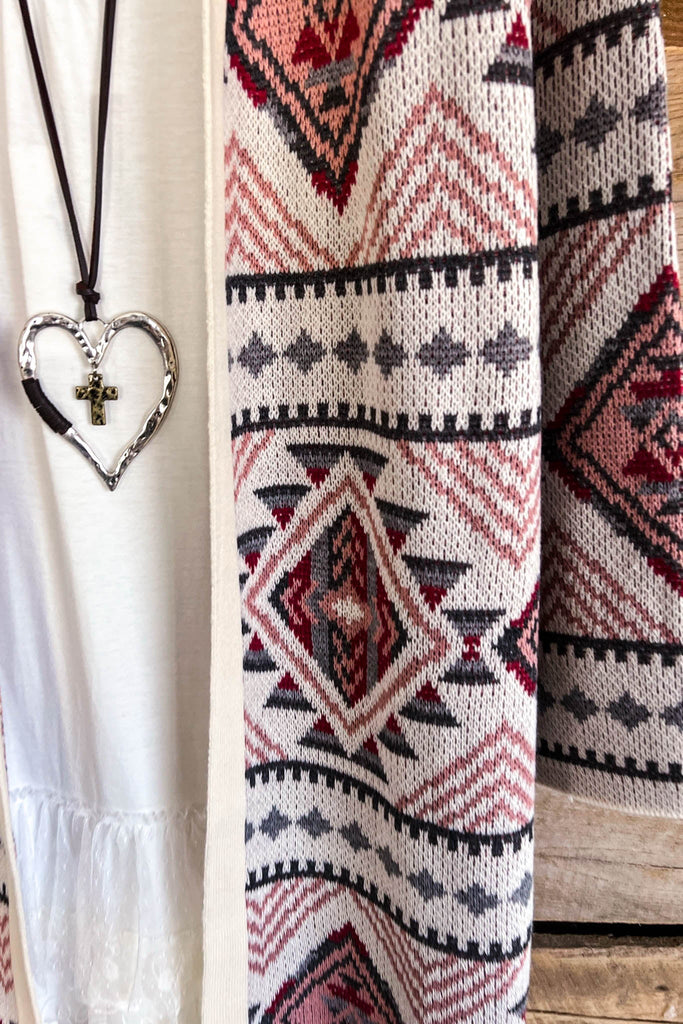 Cherokee Desert Cardigan - Ivory Gray - SALE