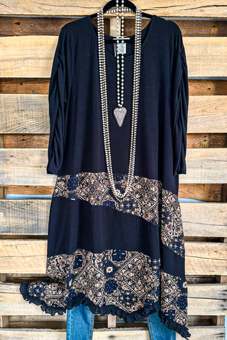 Staying For Awhile Tunic/Dress - Black